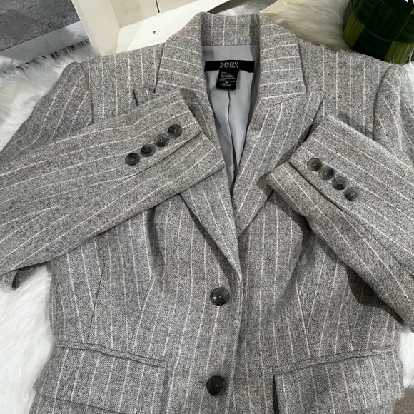 NEW Body by Victoria Wool Pinstripe Tailored Structured Hourglass Blazer Jacket - Picture 12 of 16
